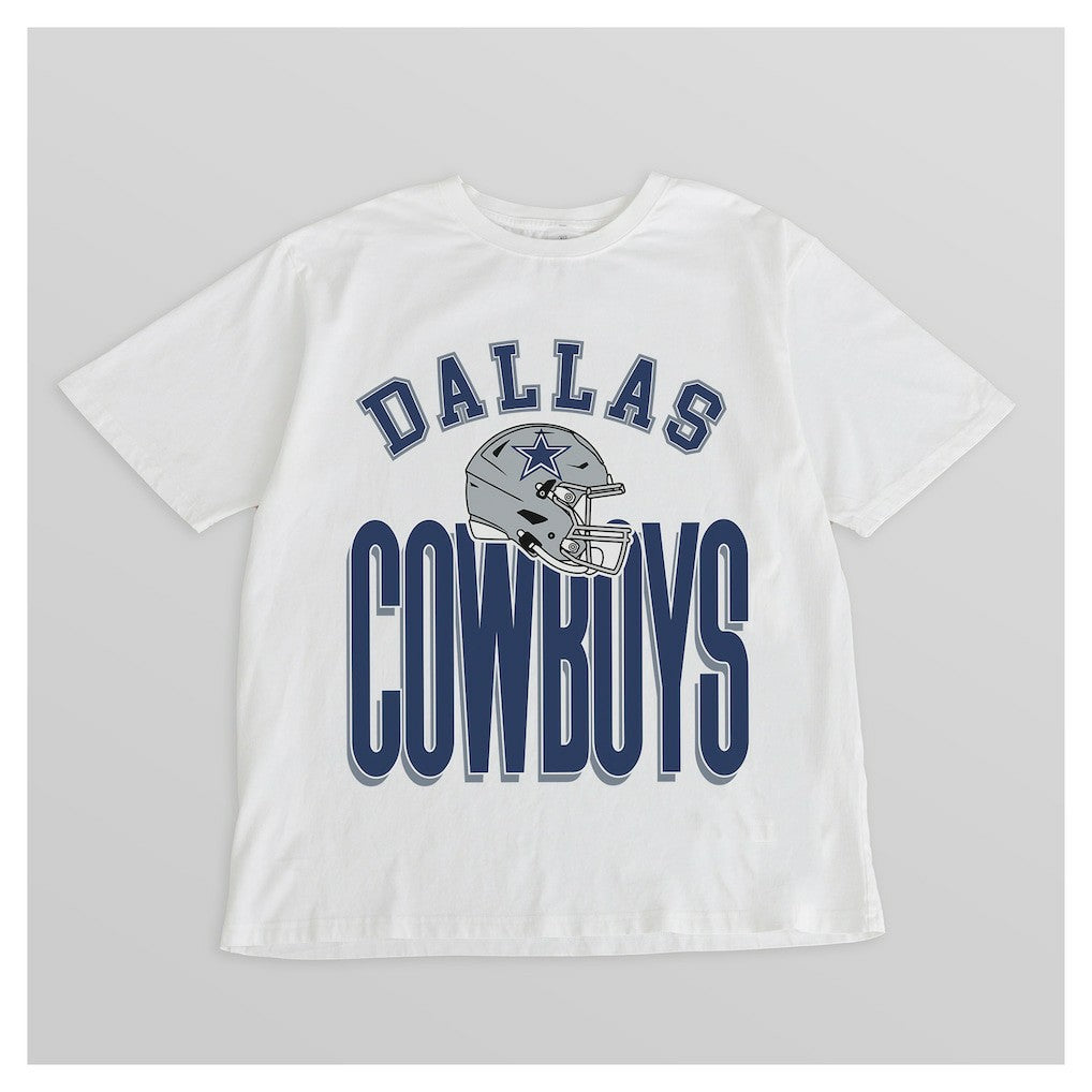 Dallas Cowboys Gameday Couture Women's Oversized Classic Fierce Focus T-Shirt - White T-shirts