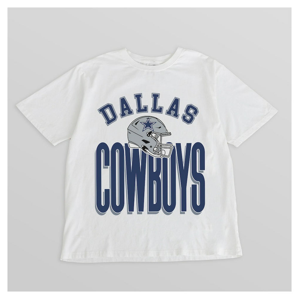 Dallas Cowboys Gameday Couture Women's Oversized Classic Fierce Focus T-Shirt - White T-shirts