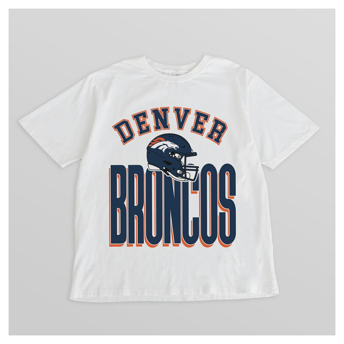 Denver Broncos Gameday Couture Women's Oversized Classic Fierce Focus T-Shirt - White T-shirts