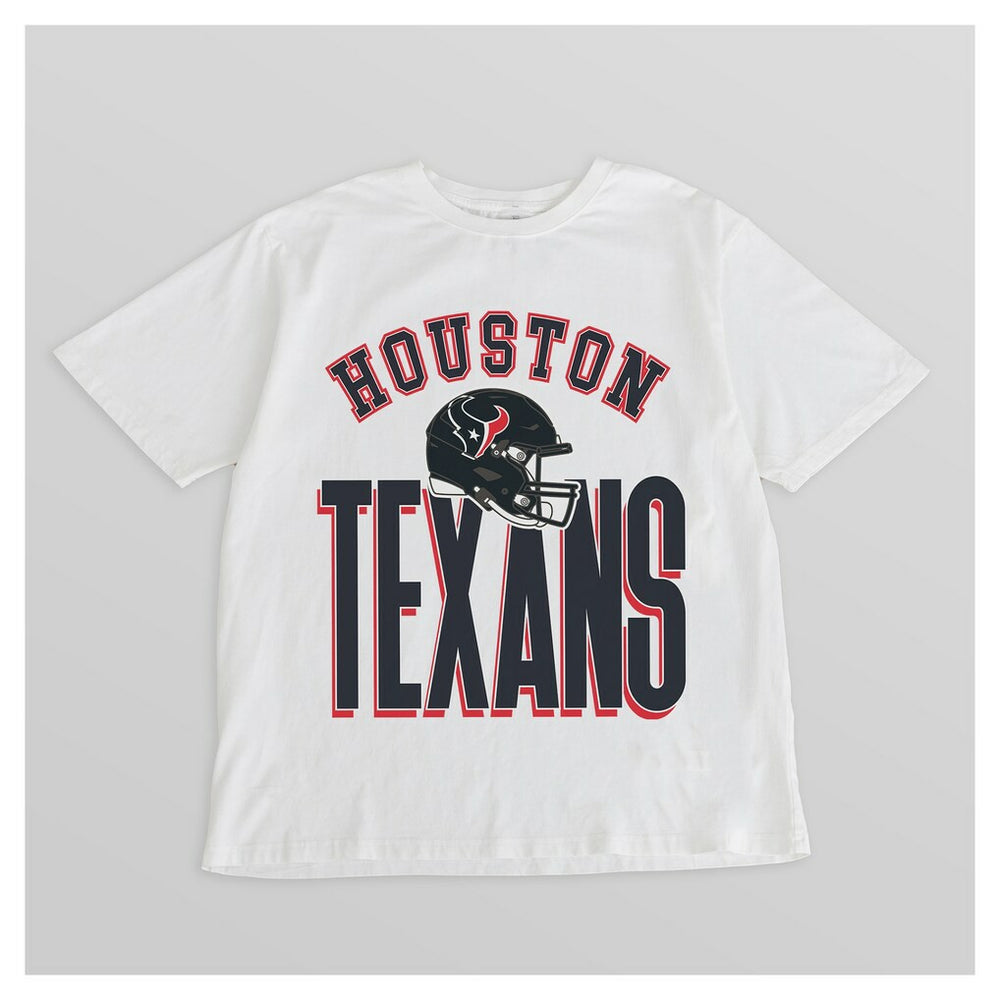 Houston Texans Gameday Couture Women's Oversized Classic Fierce Focus T-Shirt - White T-shirts