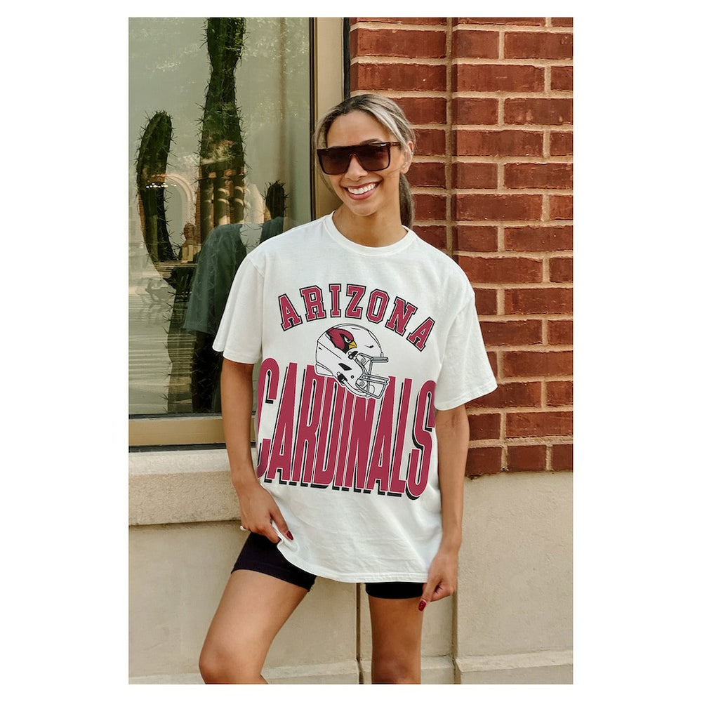 Arizona Cardinals Gameday Couture Women's Oversized Classic Fierce Focus T-Shirt - White T-shirts