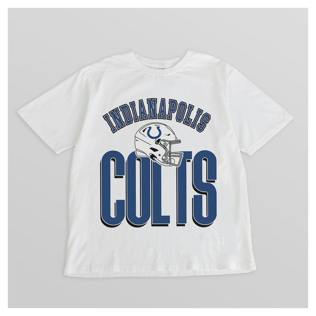 Indianapolis Colts Gameday Couture Women's Oversized Classic Fierce Focus T-Shirt - White T-shirts