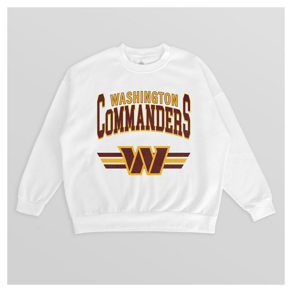 Washington Commanders Gameday Couture Women's Swift Strike Premium Oversized Fleece Pullover Sweatshirt - White Pullover