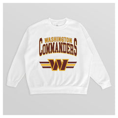 Washington Commanders Gameday Couture Women's Swift Strike Premium Oversized Fleece Pullover Sweatshirt - White Pullover