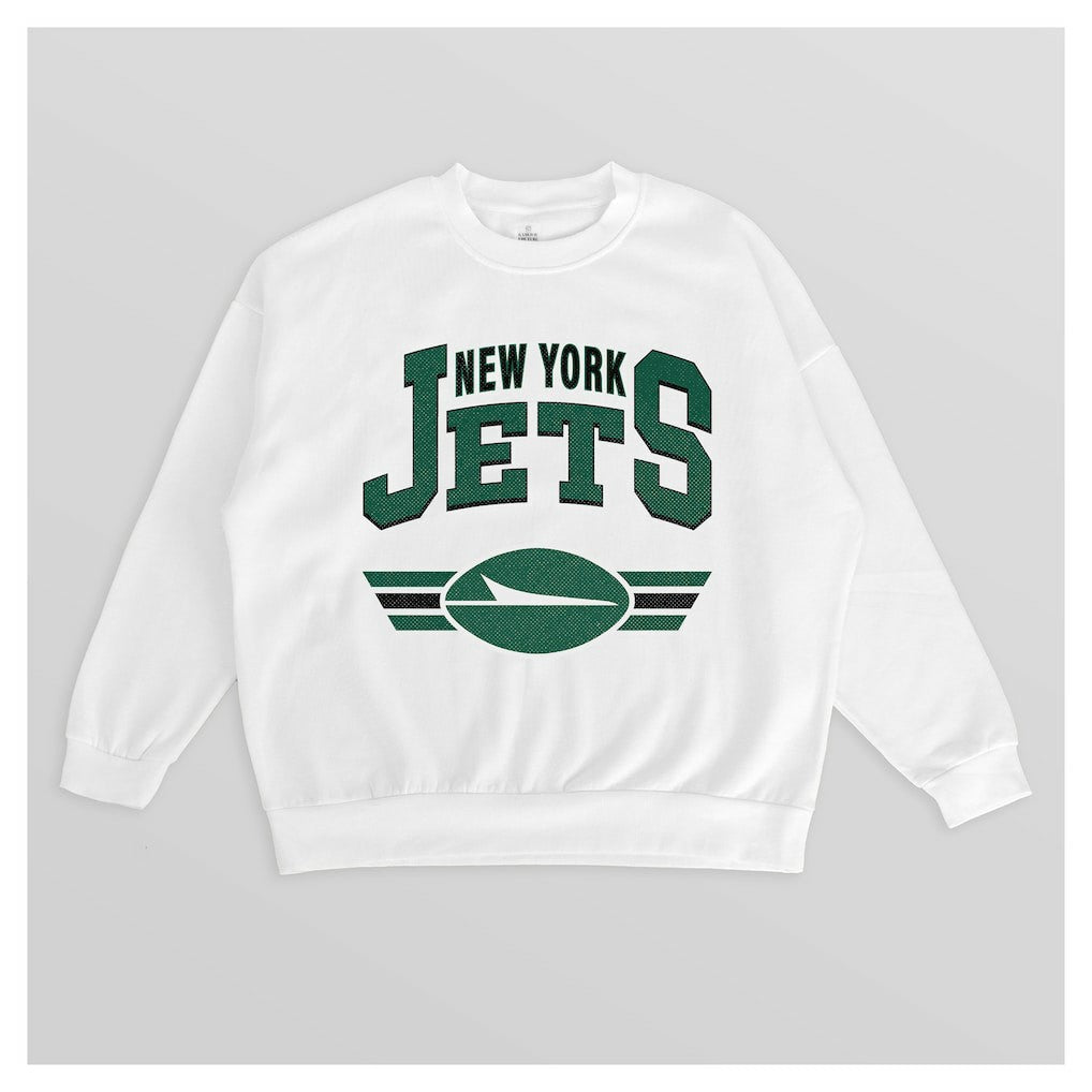 New York Jets Gameday Couture Women's Swift Strike Premium Oversized Fleece Pullover Sweatshirt - White Pullover