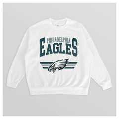 Philadelphia Eagles Gameday Couture Women's Swift Strike Premium Oversized Fleece Pullover Sweatshirt - White Pullover