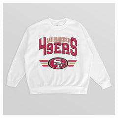 San Francisco 49ers Gameday Couture Women's Swift Strike Premium Oversized Fleece Pullover Sweatshirt - White Pullover