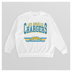 Los Angeles Chargers Gameday Couture Women's Swift Strike Premium Oversized Fleece Pullover Sweatshirt - White Pullover