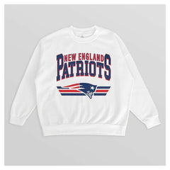 New England Patriots Gameday Couture Women's Swift Strike Premium Oversized Fleece Pullover Sweatshirt - White Pullover
