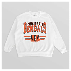 Cincinnati Bengals Gameday Couture Women's Swift Strike Premium Oversized Fleece Pullover Sweatshirt - White Pullover