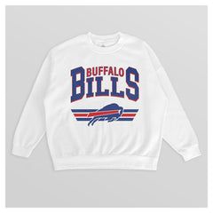 Buffalo Bills Gameday Couture Women's Swift Strike Premium Oversized Fleece Pullover Sweatshirt - White Pullover
