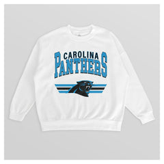 Carolina Panthers Gameday Couture Women's Swift Strike Premium Oversized Fleece Pullover Sweatshirt - White Pullover