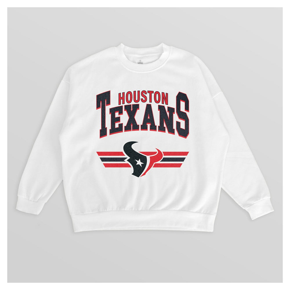 Houston Texans Gameday Couture Women's Swift Strike Premium Oversized Fleece Pullover Sweatshirt - White Pullover