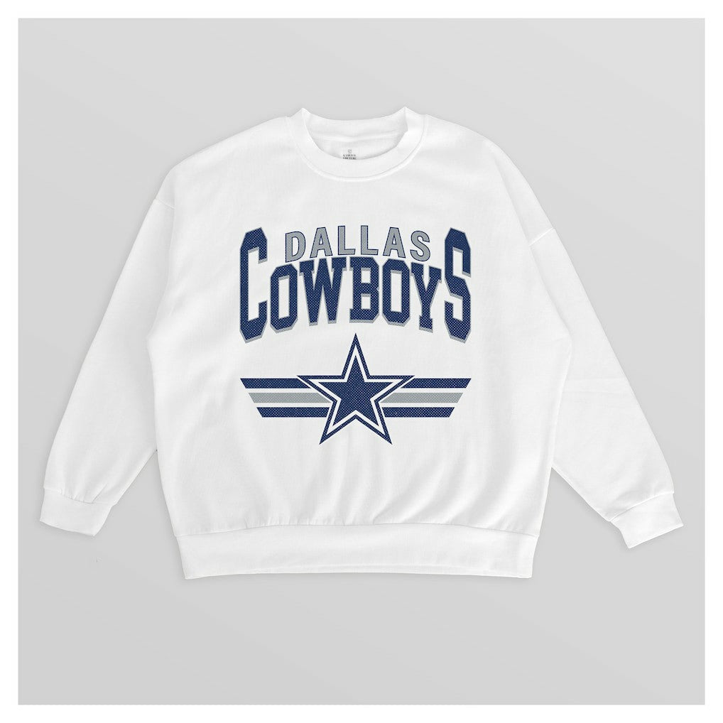 Dallas Cowboys Gameday Couture Women's Swift Strike Premium Oversized Fleece Pullover Sweatshirt - White Pullover