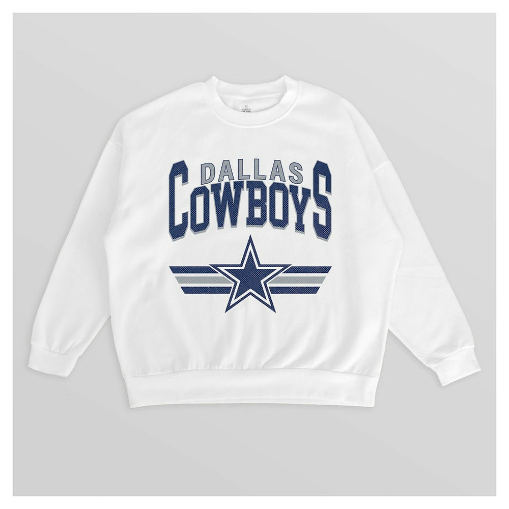 Dallas Cowboys Gameday Couture Women's Swift Strike Premium Oversized Fleece Pullover Sweatshirt - White Pullover