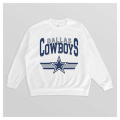 Dallas Cowboys Gameday Couture Women's Swift Strike Premium Oversized Fleece Pullover Sweatshirt - White Pullover