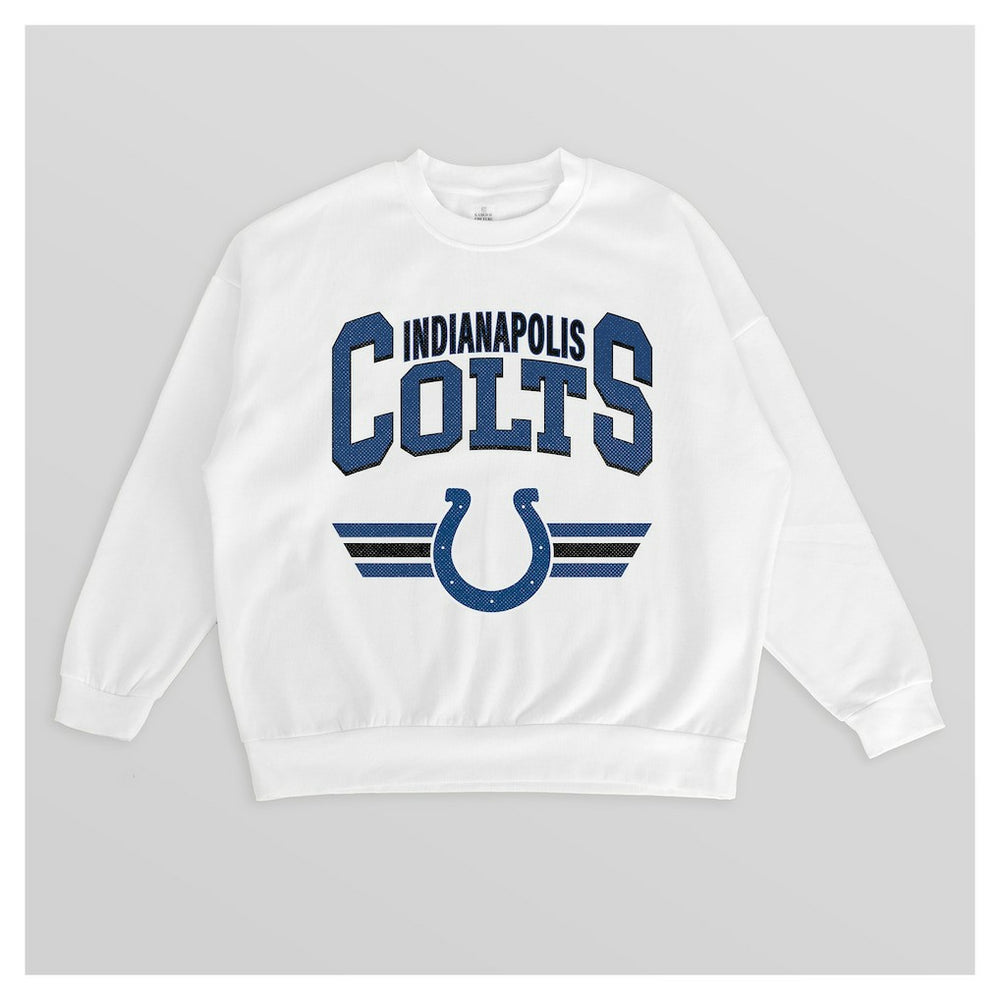 Indianapolis Colts Gameday Couture Women's Swift Strike Premium Oversized Fleece Pullover Sweatshirt - White Pullover