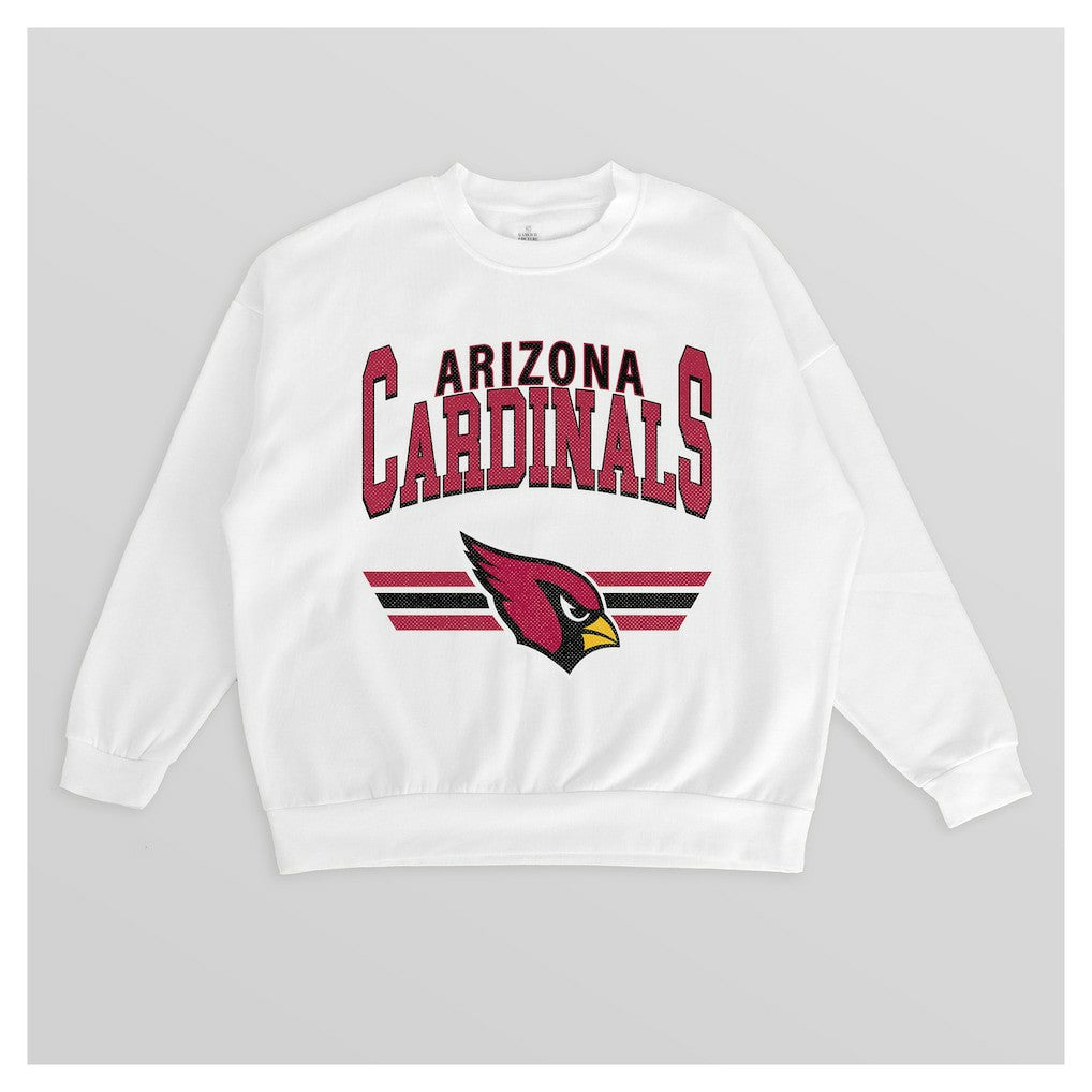 Arizona Cardinals Gameday Couture Women's Swift Strike Premium Oversized Fleece Pullover Sweatshirt - White Pullover