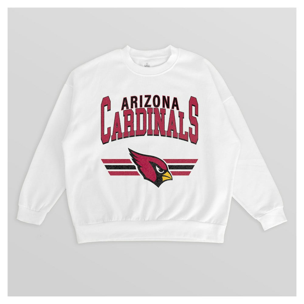 Arizona Cardinals Gameday Couture Women's Swift Strike Premium Oversized Fleece Pullover Sweatshirt - White Pullover