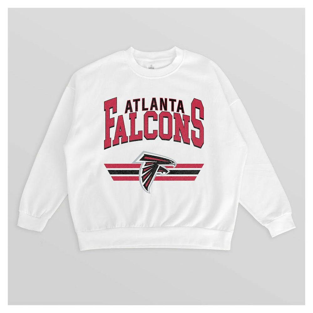 Atlanta Falcons Gameday Couture Women's Swift Strike Premium Oversized Fleece Pullover Sweatshirt - White Pullover