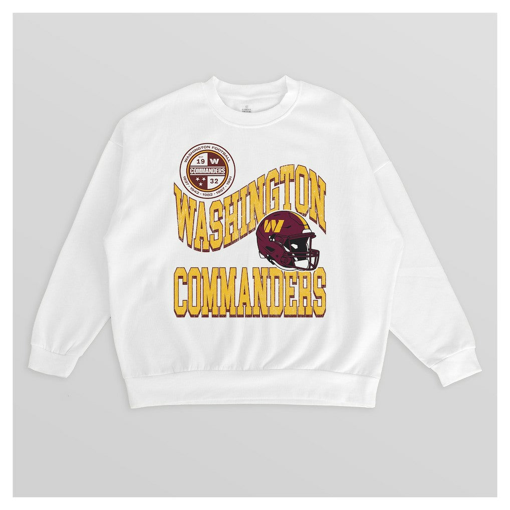 Washington Commanders Gameday Couture Women's Oversized Hard Earned Premium Fleece Pullover Sweatshirt - White Pullover