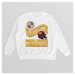 Washington Commanders Gameday Couture Women's Oversized Hard Earned Premium Fleece Pullover Sweatshirt - White Pullover