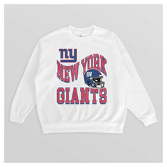 New York Giants Gameday Couture Women's Oversized Hard Earned Premium Fleece Pullover Sweatshirt - White Pullover