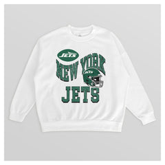 New York Jets Gameday Couture Women's Oversized Hard Earned Premium Fleece Pullover Sweatshirt - White Pullover