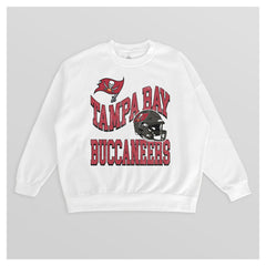 Tampa Bay Buccaneers Gameday Couture Women's Oversized Hard Earned Premium Fleece Pullover Sweatshirt - White Pullover