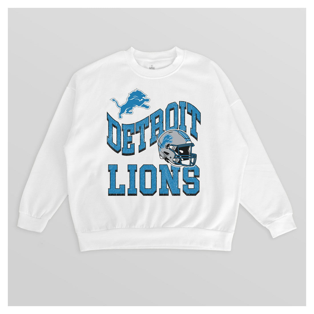 Detroit Lions Gameday Couture Women's Oversized Hard Earned Premium Fleece Pullover Sweatshirt - White Pullover