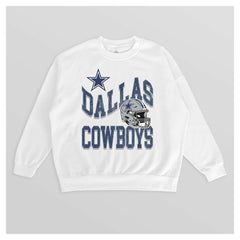 Dallas Cowboys Gameday Couture Women's Oversized Hard Earned Premium Fleece Pullover Sweatshirt - White Pullover