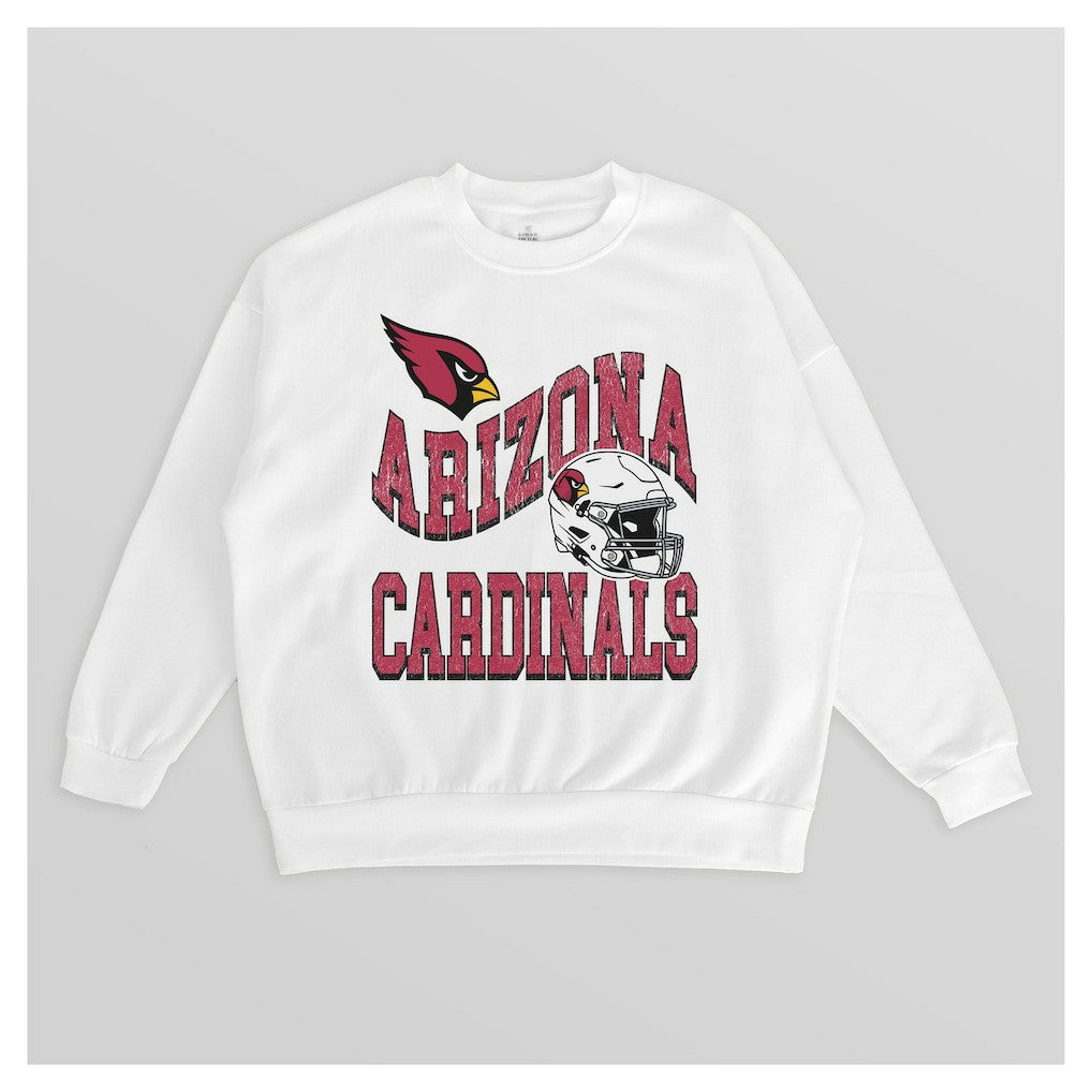 Arizona Cardinals Gameday Couture Women's Oversized Hard Earned Premium Fleece Pullover Sweatshirt - White Pullover