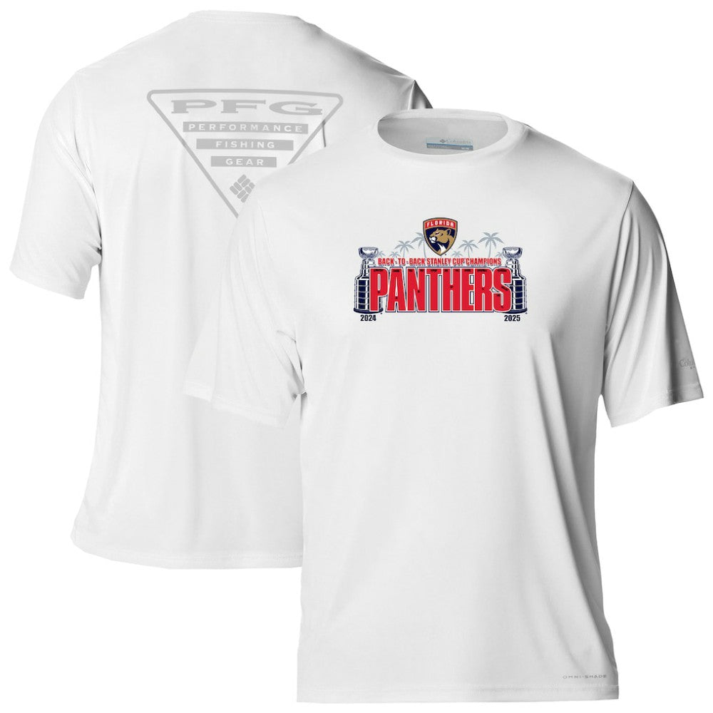 Florida Panthers Columbia Terminal Tackle Back-To-Back Stanley Cup Champions Omni-Shade T-Shirt - White | US 203322624