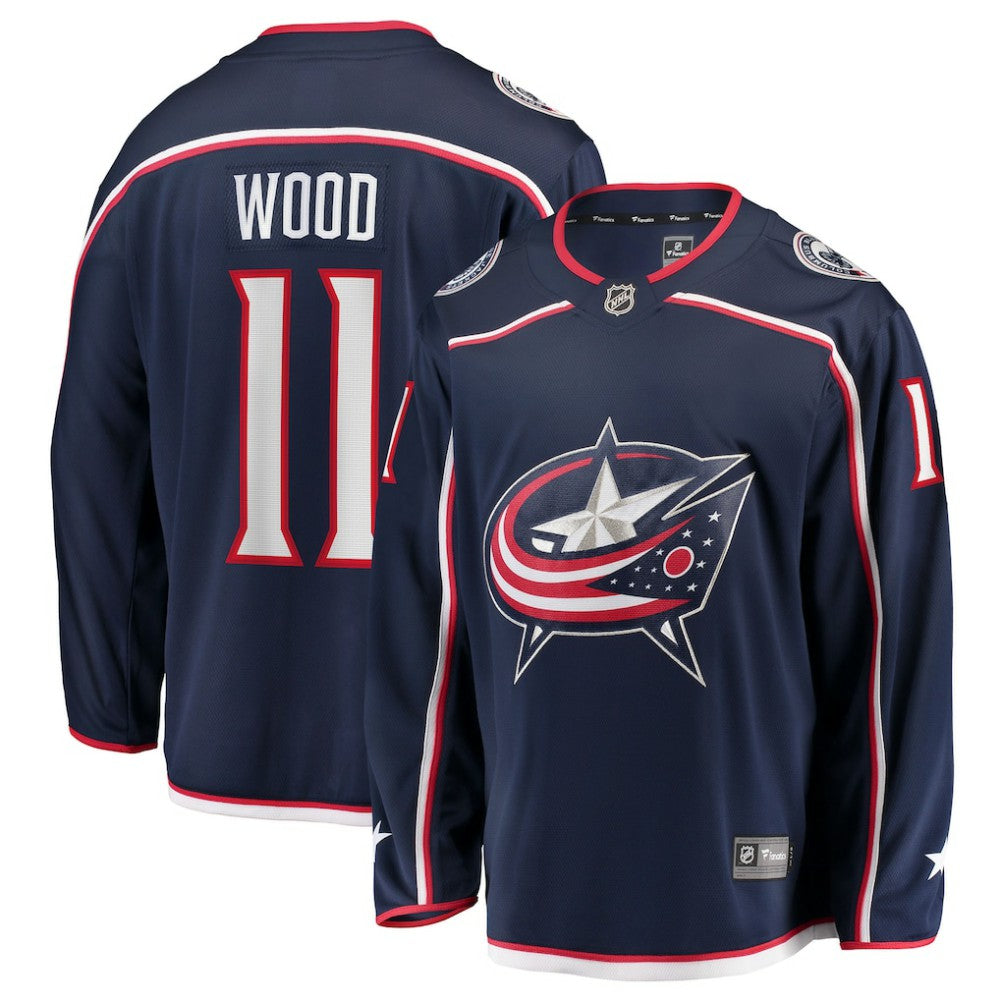 Miles Wood Columbus Blue Jackets Fanatics Home Breakaway Jersey - Navy | US 203322874