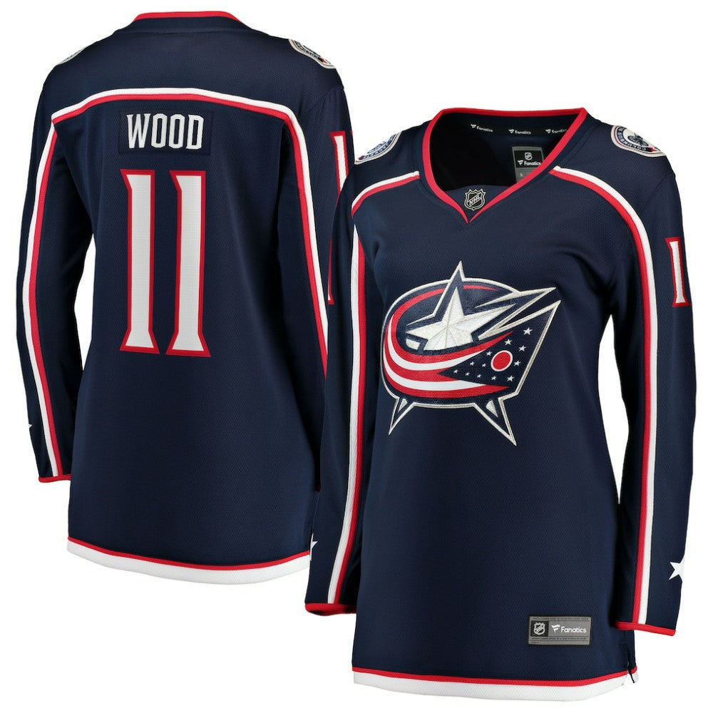 Miles Wood Columbus Blue Jackets Fanatics Women's Home Breakaway Jersey - Navy | US 203322904