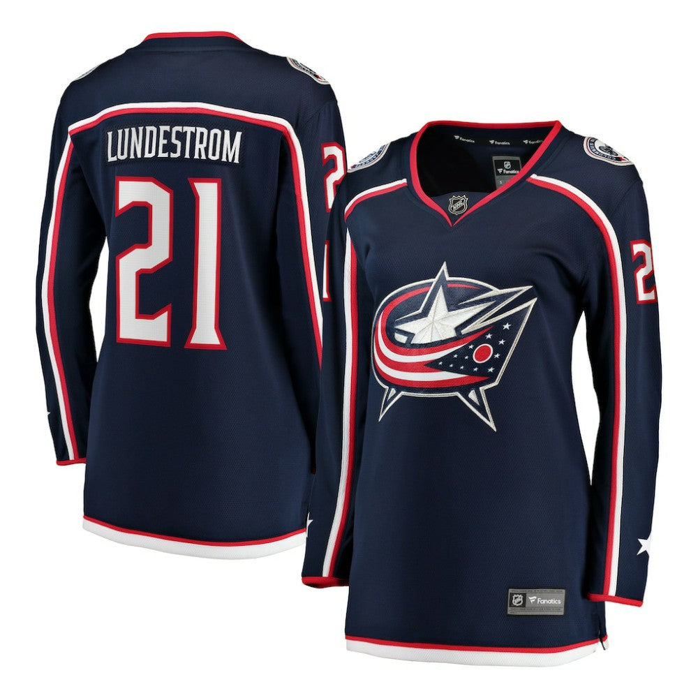 Isac Lundestrom Columbus Blue Jackets Fanatics Women's Home Breakaway Jersey - Navy | US 203322911