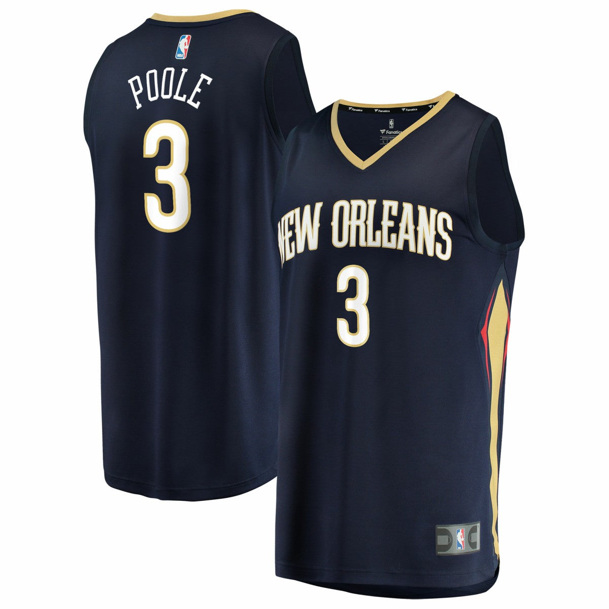 Jordan Poole New Orleans Pelicans Fast Break Replica Jersey Navy Icon Edition - Fanatics