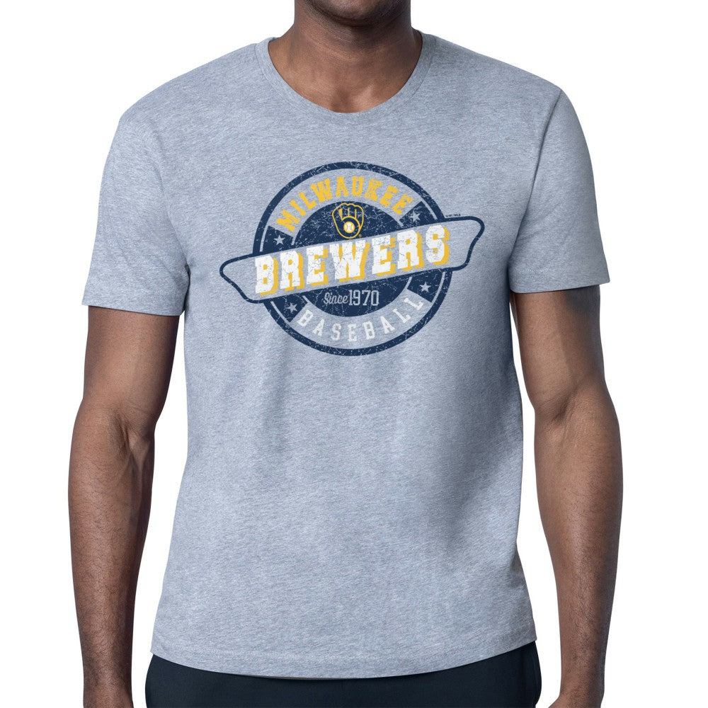 Milwaukee Brewers Starter Route 66 Team Logo T-Shirt - Heather Gray T-shirts