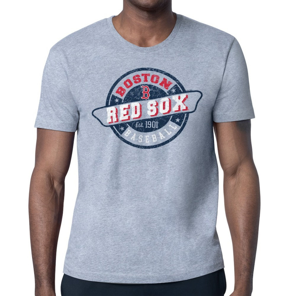Boston Red Sox Starter Route 66 Team Logo T-Shirt - Heather Gray T-shirts