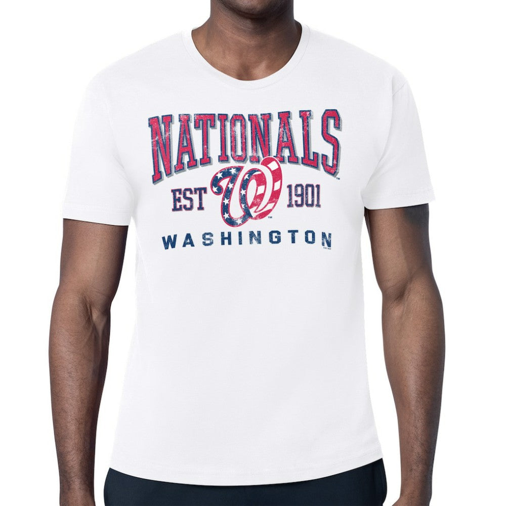 Washington Nationals Starter Distressed Logo T-Shirt - White T-shirts
