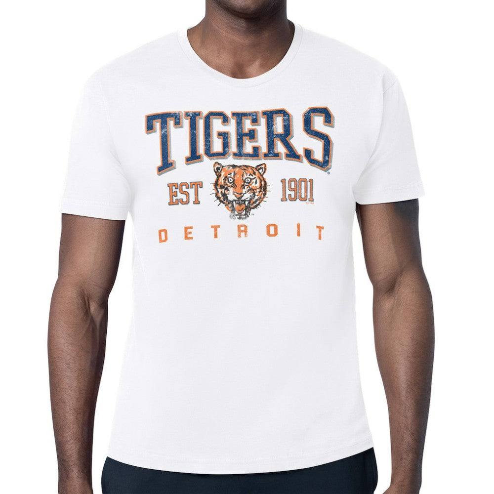 Detroit Tigers Starter Distressed Logo T-Shirt - White T-shirts