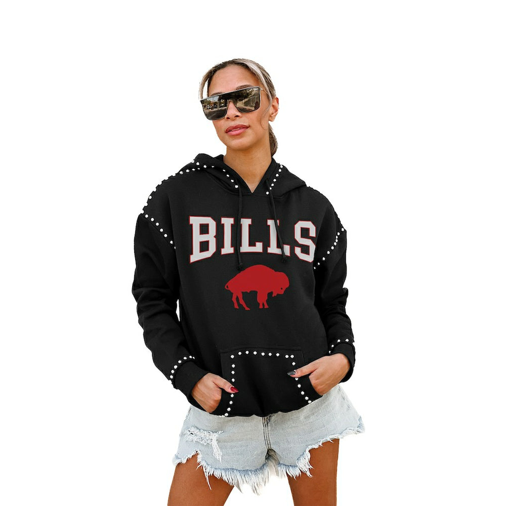 Buffalo Bills Gameday Couture Women's Studded Pullover Hoodie - Black Hoodies