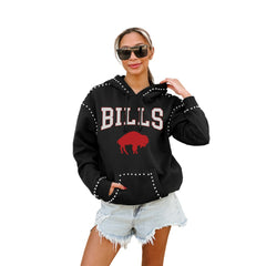 Buffalo Bills Gameday Couture Women's Studded Pullover Hoodie - Black Hoodies