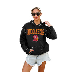 Tampa Bay Buccaneers Gameday Couture Women's Studded Pullover Hoodie - Black Hoodies