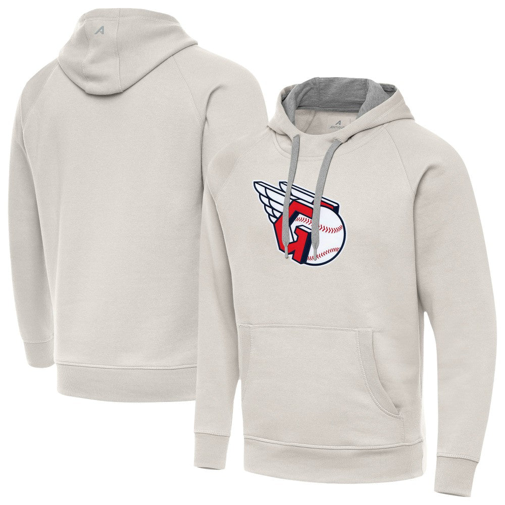 Cleveland Guardians Antigua Victory Pullover Hoodie - Cream Hoodies