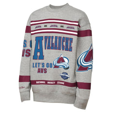 Colorado Avalanche Mitchell & Ness Youth Allover Print Fleece Crewneck Sweatshirt - Heather Gray | US 203328817