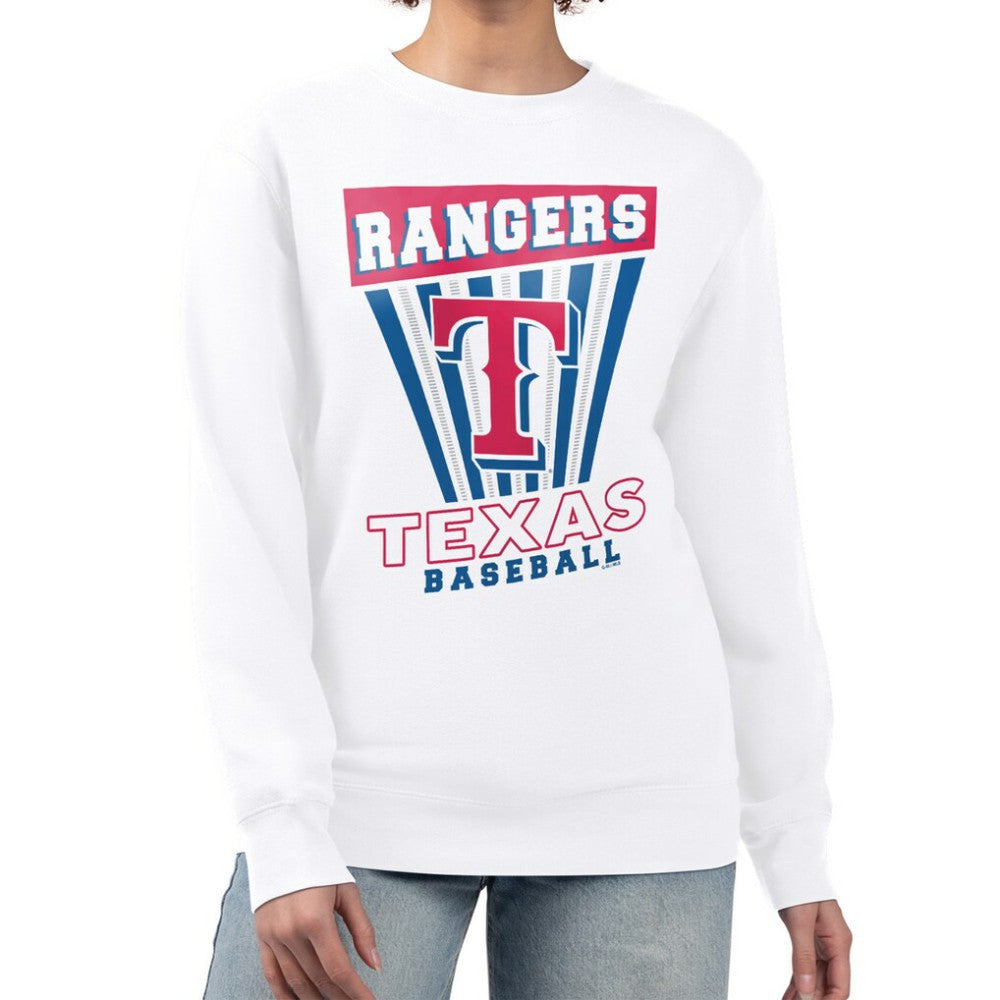 Texas Rangers Starter Women's Poster Print Team Fleece Pullover Sweatshirt - White Pullover