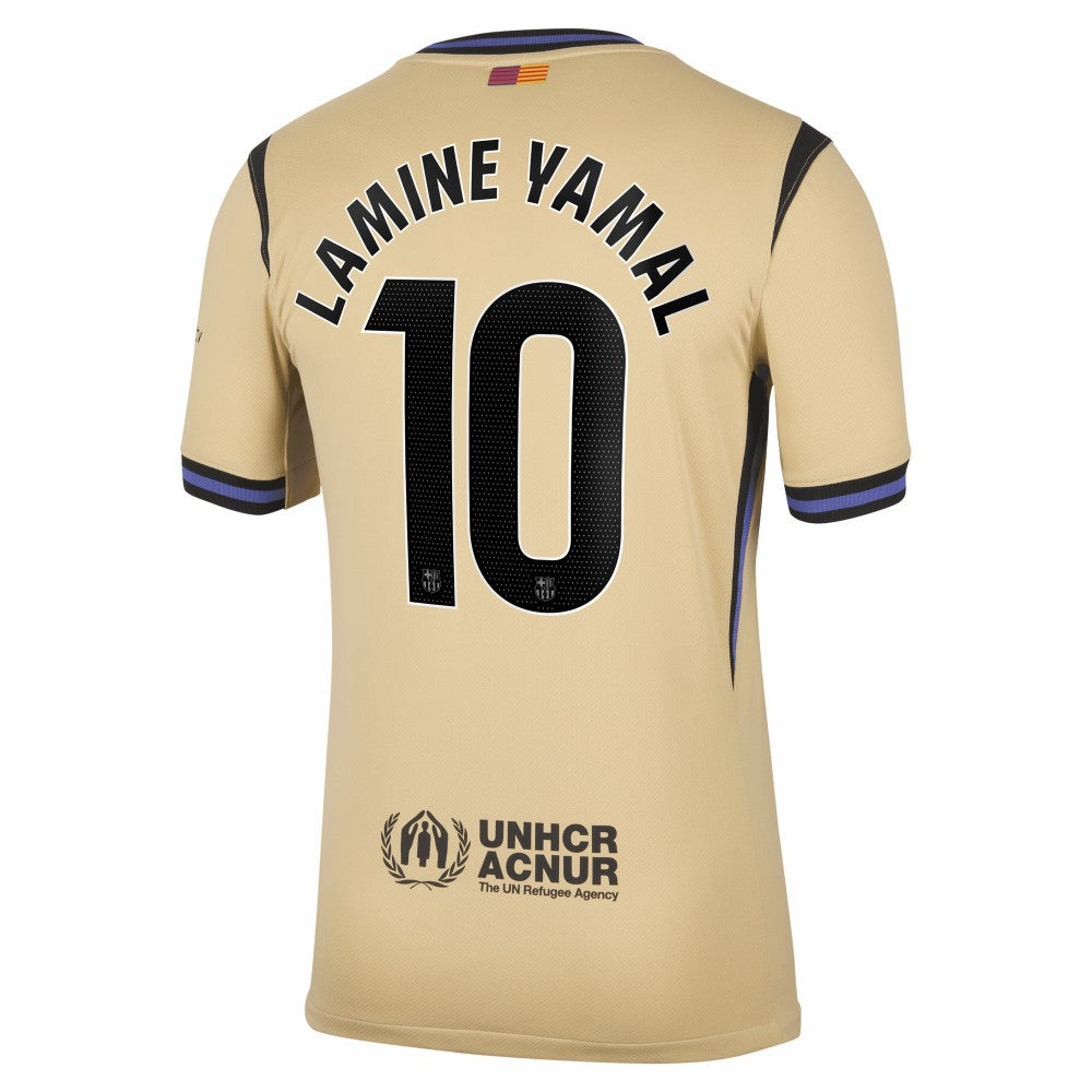 Lamine Yamal Barcelona 2025/26 Away Stadium Replica Jersey Gold - Nike online
