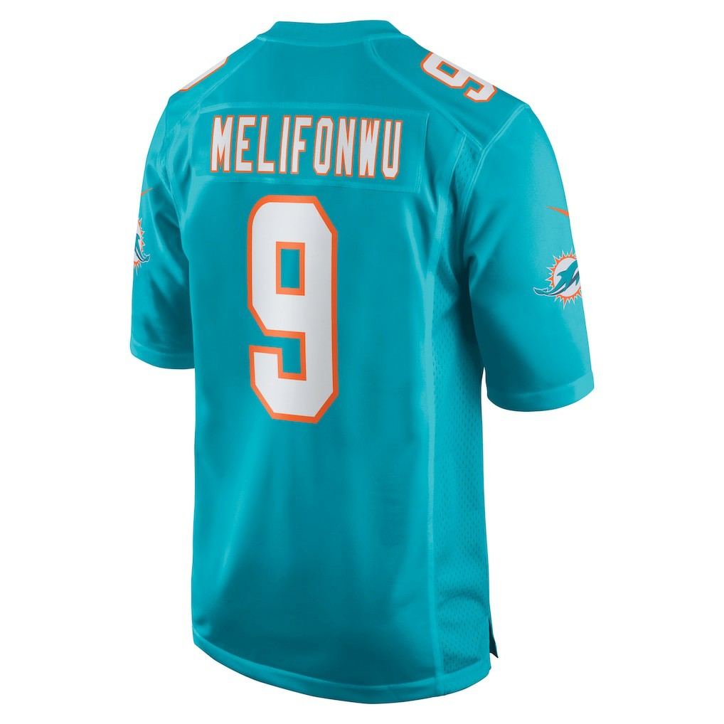 Ifeatu Melifonwu Miami Dolphins Team Game Jersey - Aqua Jerseys
