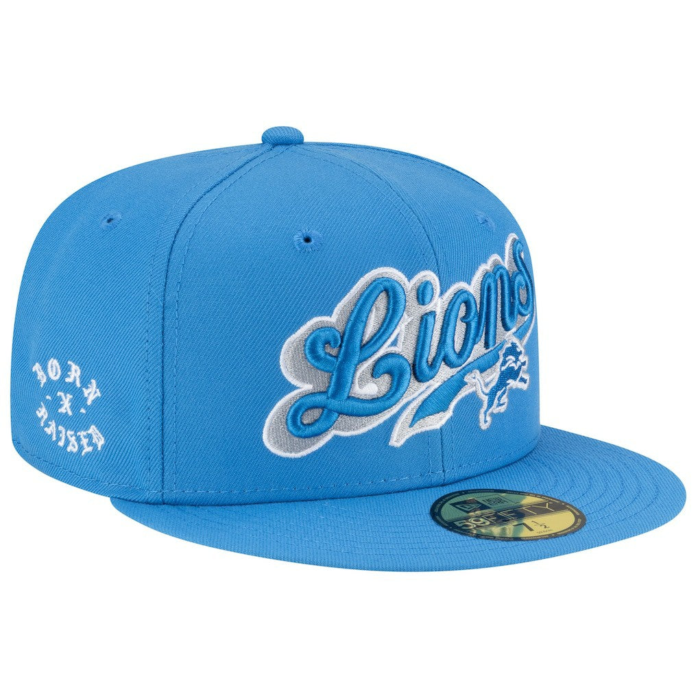 Detroit Lions New Era Born x Raised 59FIFTY Fitted Hat - Blue Hats